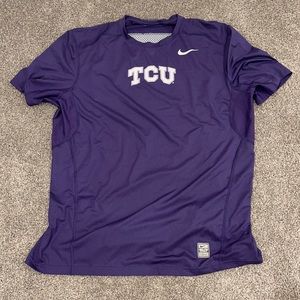 TCU Nike Pro Combat Hypercool Baseball Shirt (XL)